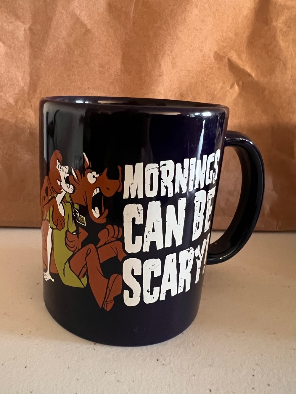Hanna-Barbera Scooby-Doo “Mornings Can Be Scary” Coffee Mug Blue
